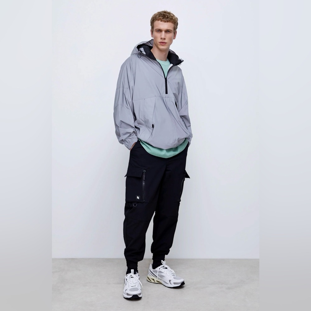 ZARA Reflective Effect Pouch Pocket Parka